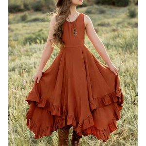 Girls Joyfolie Paisley Dress in Cinnabar Size 8